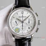 Swiss Fake Jaeger-LeCoultre Master Chronograph Watch Diamond Bezel